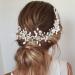 IYOU Bridal Wedding Hair Vine Silver Flower Bride Headpieces Beads Headband Prom Communion Hair Accessories for Women