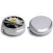 Round White Lotus Print Pill Box | 3 Compartment Portable Medicine Organizer | Decorative Metal Pocket Pill Case - Buy Online on GoSupps.com