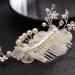 JUSTUSNX Silver Bride Wedding Headpiece Pearl Flower Hair Comb Accessories Crystal Hair Pieces Headband for Women and Girls - Buy Online on GoSupps.com