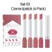 Mini Smoke Tube Lipstick Set - 4 Packs Matte Glitter Lip Gloss for Women | Waterproof & Long-Lasting Lipstick - DNM Pink Nude Shade - Buy Online on GoSupps.com