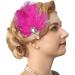 GENBREE 1920s Flapper Headpiece - Rose Red Feather Rhinestone Gatsby Headband for Women - Buy Online on GoSupps.com