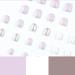 24Pcs Purple White Glitter False Nails - Short Squoval Press On Nails with Glue for Women & Girls - Buy Online on GoSupps.com