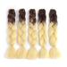 Buy Showjarlly Jumbo Braid Art Hair Extensions - 24 Inch Ombre KanCalon Hair Braid 5 Pack for Crochet Twists & Box Braids in Brown/Creamy White - International Shipping Available - Buy Online on GoSupps.com