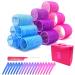 Hair Rollers for Medium Short Hair  38 Pcs Self Grip Hair Rollers Set  Heatless Hair Curlers Rollers for Women Girls Salon Styling  Include Rat Tail Comb and Hair Clips Multicolor-2.5/1.8/1.4in