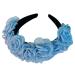 scicent Headbands for Girls Boho Head Band Blue Flower Elastic Hairband Hair Accessories for Women Wide Bezel Girls Hair Hoop Blue - 16120