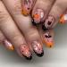 Halloween Press on Nails Short Almond French Tip Fake Nails Full Cover False Nails with Cute Ghost Bat Designs Spider Web Pumpkin Acrylic Nails Halloween Glue on Nails for Women Girls 4