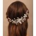 Chargances Bridal Pearl Leaf Hair Comb Wedding Silver Crystal Beaded Hair Vine Comb Fashion Flower Rhinestone Handmade Hair Accessory Dainty Head Piece for Women Bridesmaid Girls (Silver) - Buy Online on GoSupps.com