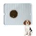 Silicone Pet Feeding Mat, Dog and Cat Waterproof Anti-Slip Placemat, Pet Food and Water Feeding Mats Raised Edges to Prevent Spills, Pet Food Tray to Stop Food and Water Bowl Messes on Floor 15.7 inch x 11.8 inch Light Grey