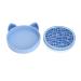 2 in 1 Design Brush Cleaning Mat Silicone Multipurpose Cute Cat Head Brush Cleaner Mat Flexible Brush Cleaning Mat Makeup Brush Cleaner Mat Portable Make Up Brush Cleaner Pad(Blue)