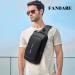 Fandare Breast Pocket Sling Bag - Waterproof Business Shoulder Bag with USB Charging & Password Protection - Ideal Travel Crossbody Daypack - Black - Buy Online on GoSupps.com