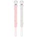 MISSLILI Baby Silicone Pacifier Clip Holder with One-Piece Candy Design Silicone Pacifier Clip  Soft Flexible Pacifier Clips Binky Clips for Boys and Girls Pink & White