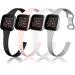 Witzon 4 Pack Slim Bands Compatible with Fitbit Versa 2 Bands/Fitbit Versa/Fitbit Versa Lite/SE Silicone Replacement Smartwatch Wristband for Women Men(Small Black/Gray/Pink Sand/White) Black/White/Gray/Pink Sand Small