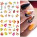 Cartoon Golden Leaves Abstract Face Animal Autumn Maple Leaf Water transfor Decals Nail Stickers(BN1921-1932) - Buy Online on GoSupps.com