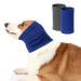 2 neck warmers and ear protection officers for dogs soothing for pets reduces noise ear shield comfortable and fearful cover - winter washing head for dogs (S blue gray)