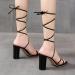 Buy XTZYGLFD Women s Spring Summer High Heel Chunky Sandals - Open Lace Breathable Sexy Style - Black Size 5 UK - Buy Online on GoSupps.com