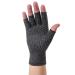 Arthritis Compression Gloves 1 Pair Non-slip Fingerless Compression Glove Women Men Relieve Hand Pain Swelling Large Gray