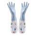 Household Gloves 1 Pair Cleaning Cute Panda Pattern Dishwashing Waterproof Plush Housework for Home Kitchen Autumn Blue M