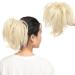 Adjustable Messy Ponytail Hair Extension Synthetic Hairpiece with Jaw Claw Fluffy Hair Extension Customizable Updo Style 12 inch Bleach Blonde - Buy Online on GoSupps.com