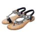 Womens Flats Sandals Women Slip-On Bohemian Casual Ankle Elastic Crystal Bunion Sandals Flat Heel Summer Casual Beach Shoes for Big Toe Bone Correction Toe Arch Support 5.5 Black