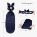 LilySilk 100% Silk Hat for Sleeping & Adjustable Silk Scrunchies - 2-in-1 Hair Ties for Long Hair - Dark Blue - Buy Online on GoSupps.com