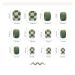 24 Pieces Removable Artificial Nails - Short Green Grilles with Flower Stickers | Stylish Square Nail Tips for Effortless Beauty - Buy Online on GoSupps.com