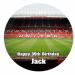 Old Trafford Pitch and Name Man Utd Personalised 7.5 inch Round PRECUT Edible Icing Personalized Cake Topper Decoration Birthday