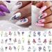 Summer Flower Nail Art Stickers - Colorful Designs for Women & Girls (12 Sheets) - Buy Online on GoSupps.com