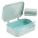 HEASOME Box Soap Holder Shower Soap Case Soap Bar Plastic Storage Containers for Clothes Leak Plastic Serving Trays Lidded Tin Big Shampoo Bar Soap Dish Abs Travel Toiletries Articulated Sky-blue 13.5X9CM