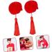 minkissy 9 Pairs Tassel Hair Ball Hair Clip Girl Hair Accessories Hair Barrettes for Thick Hair Chinese New Year Hair Barrettes Red Long Tassels Flower Head Artificial Fur Girl Child - Buy Online on GoSupps.com