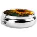 Farm Sunflower Round Pill Box | 3 Compartment Portable Organizer for Travel | Durable & Stylish Travel Pill Container - Buy Online on GoSupps.com