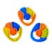 Teething ring rainbow yellow cooling teething ring as teething aid massaged from 3 months