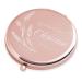 Maverton make -up mirror with engraving - round - double mirror - regular + with enlargement - personalized pocket mirror - travel mirror for handbags - gift for women - rose gold - flowers