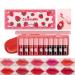 MYUANGO 10 Colors Lip Tint Color Tinted Lip Stain Moisturizing Lip Balm Liquid Lipstick Makeup Hydrating Long Lasting Lip Gloss (Strawberry)