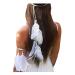 Set of 2 Women Lady Bohemian White Peacock Feather Headband Headdress and Armband Hippie Headpiece Headwear Handmade Tribal Indian Fascinator Feather Hairband Wedding Accessories