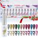 Gel Liner Nail Polish 12 Colors Kit for Hook Painting Shiny Varnish Platinum NAI Art for Christmas