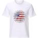 Patriotic Women's Short Sleeve 4th of July Top - USA Flag Graphic Tee - White - Size Small - Buy Online on GoSupps.com