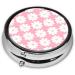 Camellia Pattern Round Pill Box | Portable 3-Compartment Organizer for Travel & Purse - Shop Now - Buy Online on GoSupps.com