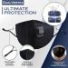 5 Layer Breathable Cotton Face Mask with Filter Reusable Black Face Masks Washable Uk with Adjustable Ear Straps Nose Wire & Replaceable Filters for Unisex Black 12 - Buy Online on GoSupps.com