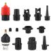 Treela Inflatable Sup Pump Adaptor Air Pump Adapter for Inflatables Car Air Compressor Sup Valve Adapter with 9 Air Valve Nozzles for Paddle Board Inflatable Boat Air Dinghy Kayak Black, Red, Gold