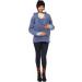 HAPPY MAMA Maternity Fleece Hoodie Duo Top Carrier Baby Holder 8-10 Blue - Buy Online on GoSupps.com