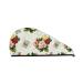 Hair Towel Wrap Hair Drying Towel with Button Towel Turban Head Towel to Dry Hair Quickly (Vintage Bike Flower Butterfly)