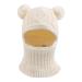 XIAOHAWANG Winter Warm Baby Hood Hats Kids Knit Earflap Caps Fleece Lining Hat Scarf for Toddler Boys Girls 6-24 Months White Pompom