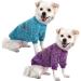 Hualisiji dog sweater Small dog chihuahua sweater dogs dogs dogs knitting sweaters warm and light easy to wear with a soft texture elasticity (blue+purple l) 2PCs blue+purple l