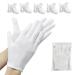 ZXFUTURE 10 Pcs(5pairs) White Cotton Gloves for Dry Hands Moisturizing Gloves Overnight Eczema Gloves Sleep Gloves for Women Cosmetic Jewelry Silver Moisturizing Coin Inspection Gloves white gloves 5 pairs