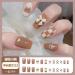 Nail dressing medium length brown checkerboard teddy bear nail patch fake nail 24 pieces 1 count (Pack of 1) Brown - Buy Online on GoSupps.com
