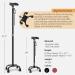 LED Light Walking Cane for Seniors - Telescopic Non-Slip Cane with 10 Height Adjustments & Travel Bag - Stable & Portable Walking Stick for Men & Women - Big 4 Feet - Black - Buy Online on GoSupps.com