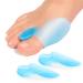 Sumifun 12 Packs Clear Gel Bunion Cushion Protector Bunion Pads and Cushions Relieve Foot Pain from Friction Rubbing and Pressure Realign Big Toe Gel Bunion Corrector for Men or Women (Blue)