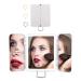 World Backyard Travel Mirror Mini Trifold Lighted Makeup Mirror with 3 Colors Light Modes USB Rechargable Portable Ultra Thin Compact Vanity Mirror with Touch Screen Dimming for Cosmetic White