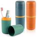 Toothbrushes etui 3 pieces of toothbrushes etui travel set sortable tooth cleaning cup travel toothbrush cup waterproof mouthwear for camping travel business trips at home