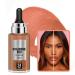 Foundation concealer lightens acne fine lines and dark spots moisturizes and rejuvenates skin to even out skin tone anti-aging serum hyaluronic acid foundation serum (Dark brown 30ML) 30 ml (Pack of 1) Dark Brown